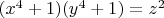 $(x^4+1)(y^4+1)=z^2$