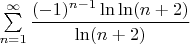 $\sum\limits_{n=1}^{\infty}\dfrac{(-1)^{n-1}\ln\ln(n+2)}{\ln(n+2)}$