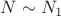 $N \sim N_1$