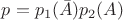 $p=p_1(\bar{A})p_2(A)$