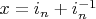 $x=i_n+i_n^{-1}$