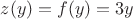 $z(y) = f(y) = 3y$