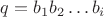 $q=b_1b_2 \ldots b_i$
