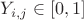 $Y_{i,j} \in [0, 1]$