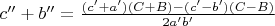 $c'' + b'' = \frac{(c'+a')(C+B) - (c'-b')( C-B)}{2a'b'}$