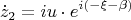 $$\dot{z}_2=iu\cdot e^{i(-\xi-\beta)}$$