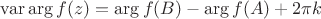 $\operatorname{var}\arg f(z)=\arg f(B)-\arg f(A)+2\pi k$