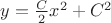 $y=\frac{C}{2}x^2 +C^2$