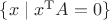 $\{x \; | \; x^{\rm T}A = 0\}$