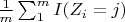 $\frac1m\sum_1^mI(Z_i=j)$