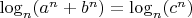 $\log_n(a^n+b^n)=\log_n(c^n)$