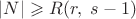 $|N|\geqslant R(r,\;s-1)$