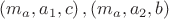 $$\left( {m_a ,a_1 ,c} \right),\left( {m_a ,a_2 ,b} \right)$$