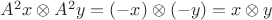 $A^2x\otimes A^2y = (-x)\otimes (-y) = x\otimes y$