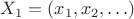 $X_1=(x_1,x_2,\ldots)$