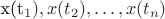 x(t_{1}),x(t_{2}),\ldots,x(t_{n})