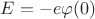 $\[E =  - e\varphi (0)\]$