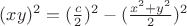 $(xy)^2=(\frac{c}{2})^2 - (\frac{x^2+y^2}{2})^2$