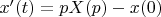 $x'(t)=pX(p)-x(0)$