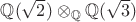 $\mathbb Q(\sqrt 2 )\otimes_{\mathbb Q} \mathbb Q(\sqrt 3 )$