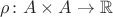 $\rho\colon A\times A\to\mathbb R$