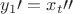 $y_1\prime = x_t\prime\prime$