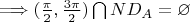 $\Longrightarrow (\frac {\pi} {2},\frac {3\pi} {2}) \bigcap ND_{A}=\varnothing$