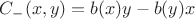 $C_{-}(x, y) = b(x) y - b(y) x$