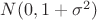 $N(0,1+\sigma^2)$
