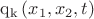$\operatorname{q_{k}}{\left (x_{1},x_{2},t \right )}$
