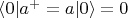 $\langle 0 |a^+=a | 0 \rangle =0$