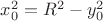 $x_0^2 = R^2 - y_0^2$