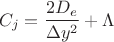 $${C}_{j}=\frac{{2D}_{e}}{\Delta {y}^{2}}+\Lambda$$