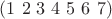 $(1 \ 2 \ 3 \ 4 \ 5 \ 6 \ 7)$