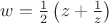 $w=\frac{1}{2}\left(z+\frac{1}{z}\right)$