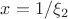 $x=1/\xi_2$ $x=1/\xi_2$