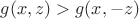 $g(x,z)>g(x,-z)$