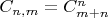 $C_{n,m} = C^n_{m+n}$