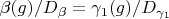 $\beta(g)/D_{\beta}=\gamma_1(g)/D_{\gamma_1}$