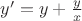 $y'=y+\frac{y}{x}$
