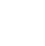 $$\begin{picture}(100,100)
\put(0,0){\line(0,0){100}}
\put(50,0){\line(0,0){100}}
\put(100,0){\line(0,0){100}}
\put(0,0){\line(1,0){100}}
\put(0,50){\line(1,0){100}}
\put(0,100){\line(1,0){100}}
\put(25,50){\line(0,0){50}}
\put(0,75){\line(1,0){50}}
\end{picture}$$