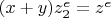 $ (x+y)z_2^e =z^e$