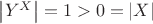 $\left|Y^X\right|=1>0=|X|$