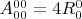$A^{00}_{00} = 4 R^0_0$