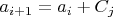 $a_{i+1}=a_i +C_j$