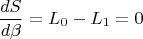 $$\frac{d S}{d \beta} = L_0 - L_1 = 0$$