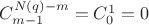 $C_{m-1}^{N(q) - m} = C_0^1 = 0$