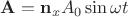 ${\bf A}={\bf n}_x A_0 \sin{\omega t}$
