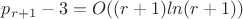 $p_{r+1}-3=O((r+1)ln(r+1))$