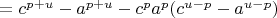 $=c^{p+u}-a^{p+u}-c^pa^p(c^{u-p}-a^{u-p})$